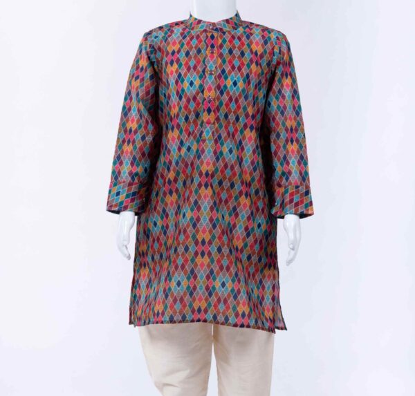 geometric print kurta set