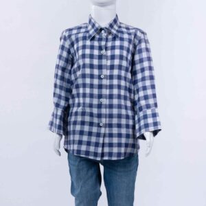 blue checks shirt