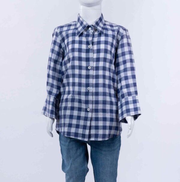 blue checks shirt