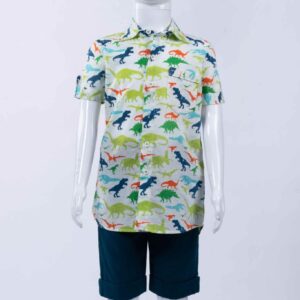 dino print shirt with blue pant