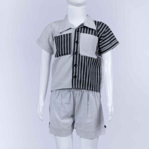 black and grey striped co-ord set