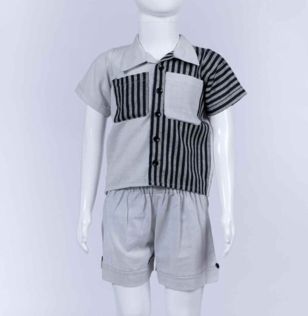 black and grey striped co-ord set