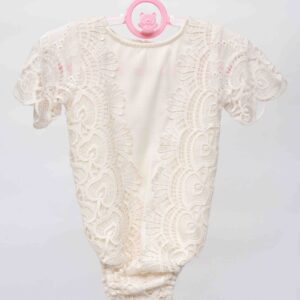 off white rompers with lace embellishment