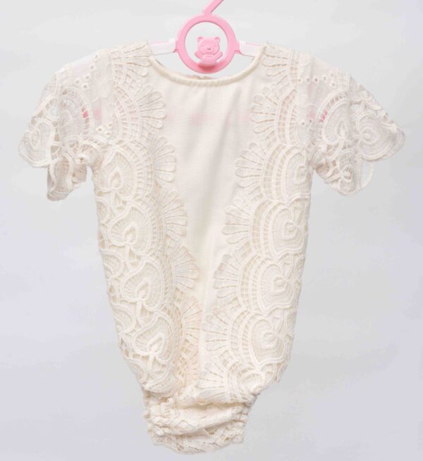 off white rompers with lace embellishment