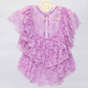 lilac lace ruffle romper