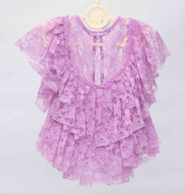 lilac lace ruffle romper