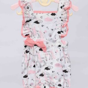 white unicorn print jump suit romper