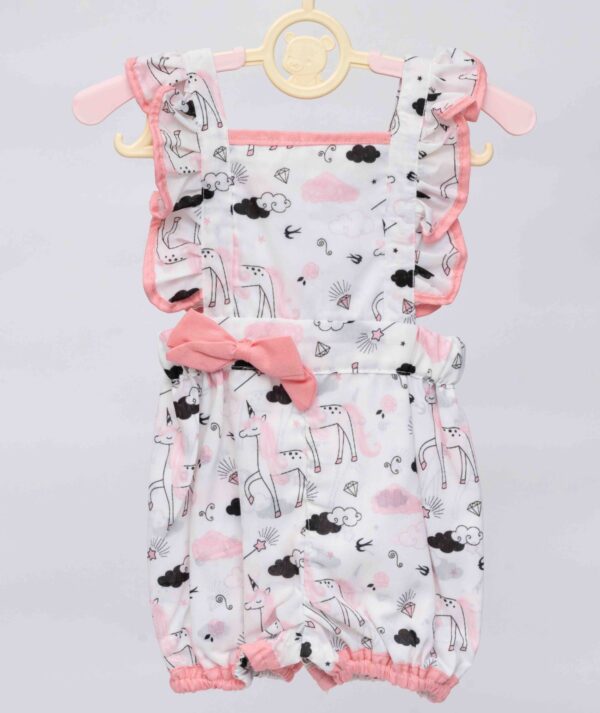 white unicorn print jump suit romper