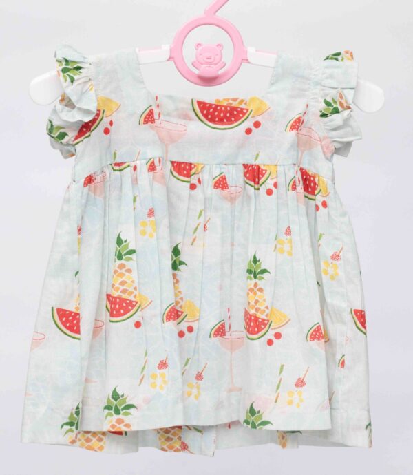 sky blue fruity frock