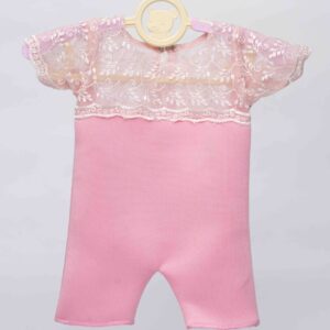 baby pink lacy jump suit