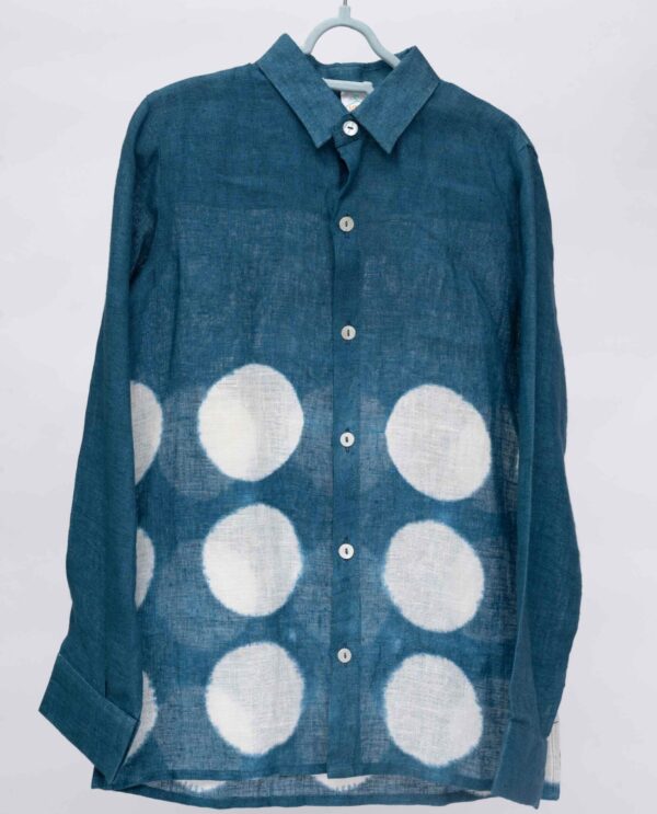 indigo blue ombre shirt