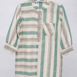 green striped short kurta