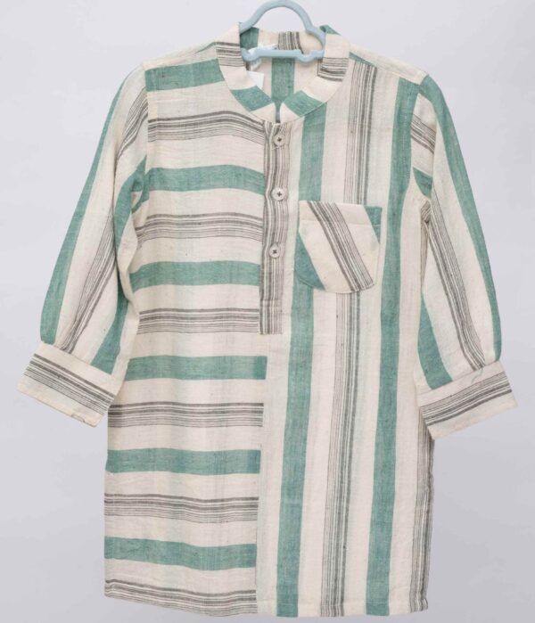 green striped short kurta