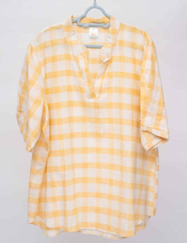 orange checks shorts kurta