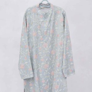 grey embroidery kurta