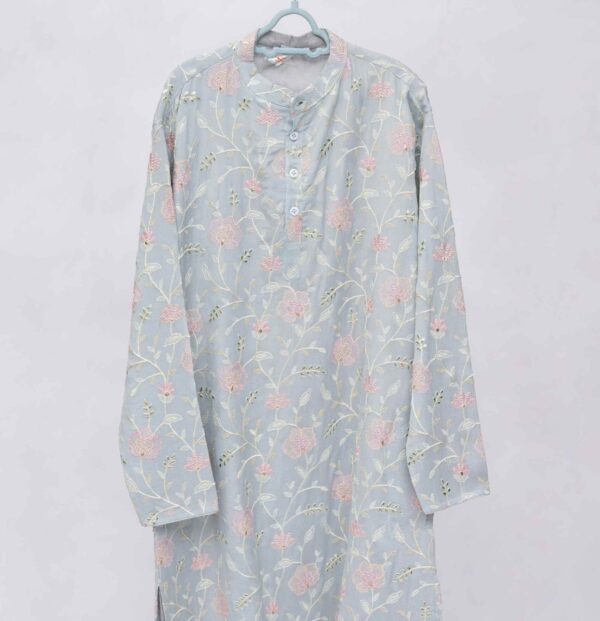 grey embroidery kurta