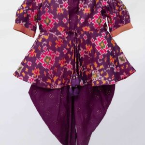 patola jacket with dhoti and peplum