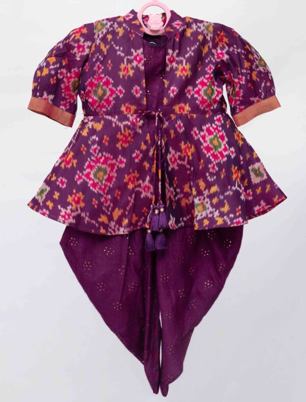 patola jacket with dhoti and peplum