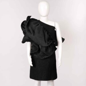 black one shoulder drape sleeve