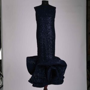 blue mermaid drape dress