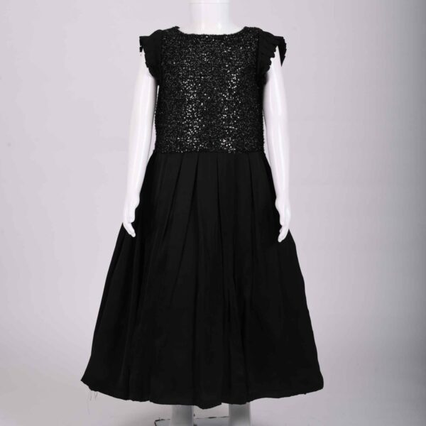 black sequence satin frock