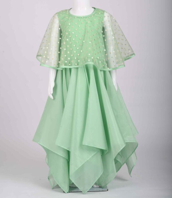 ime green cowl poncho dress