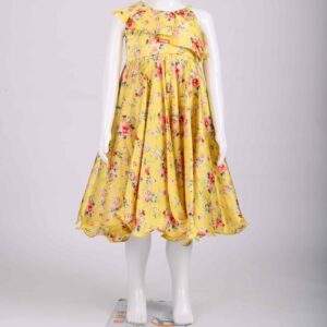 yellow floral shoulder frock