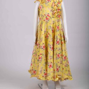 yellow floral ruffle frock