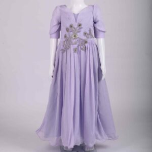 light purple hand work dress