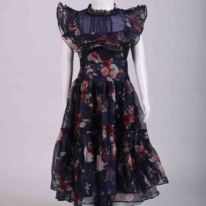 black floral ruffled frock