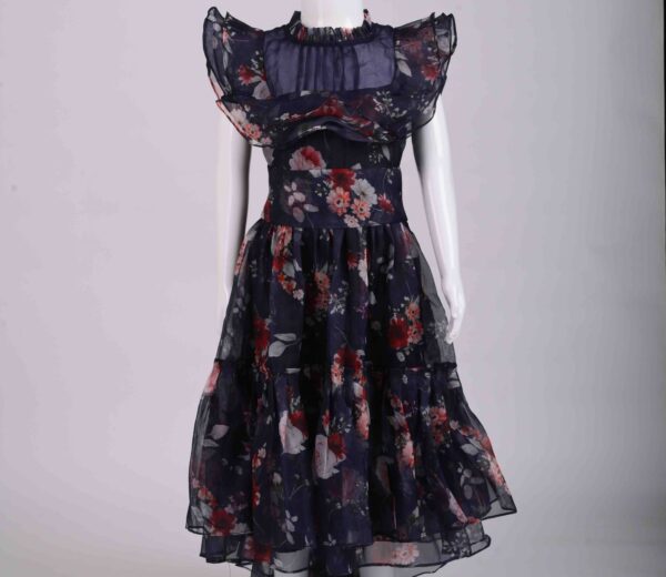 black floral ruffled frock