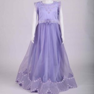 light purple scallop lace frock