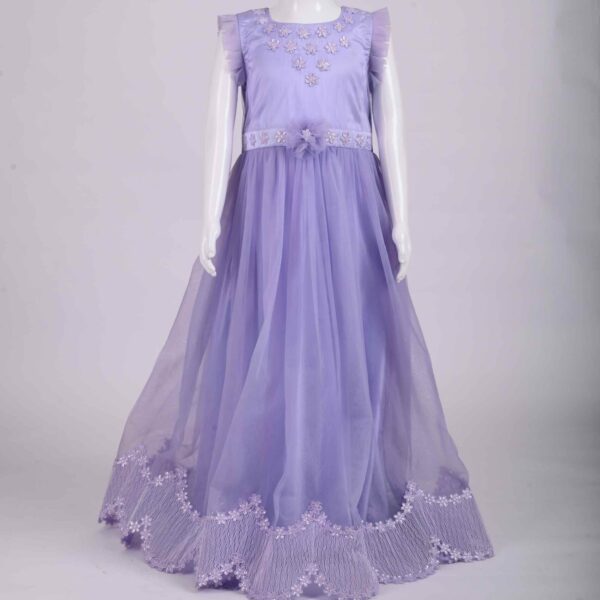 light purple scallop lace frock