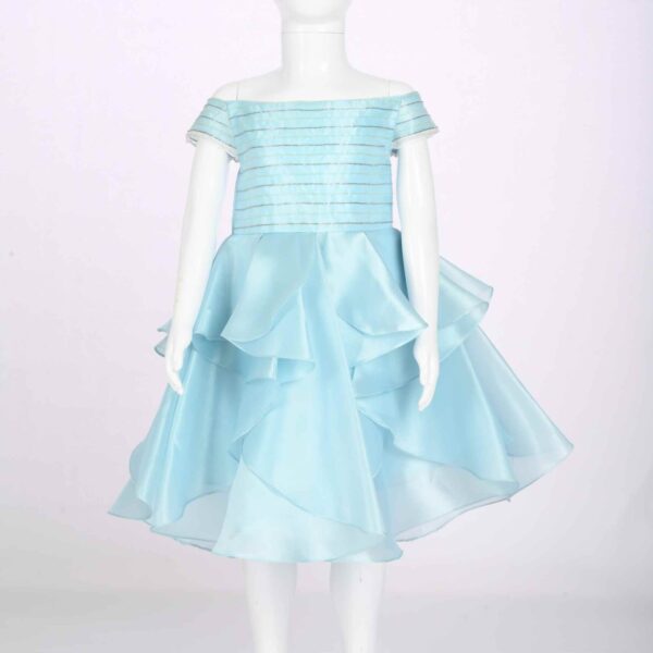 sky blue lotus layered dress