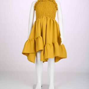 mustard yellow smoked dress