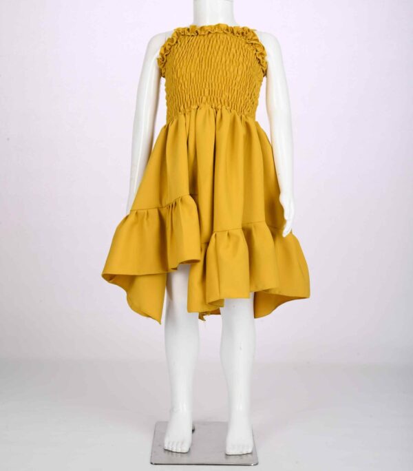 mustard yellow smoked dress