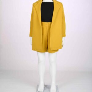 mustard yellow 3pcs blazer set