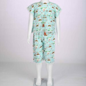 sky blue rainbow kaftan top and pant