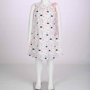 white unicorn print high neck dress