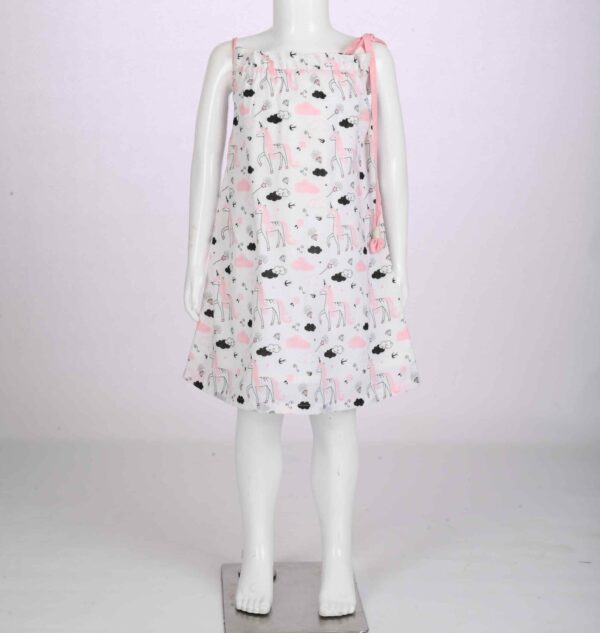 white unicorn print high neck dress