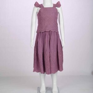 mauve purple chickenkari daman top and skirt