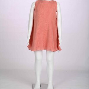 almon pink knife pleat dress