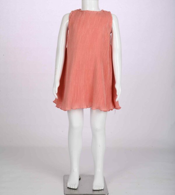 almon pink knife pleat dress