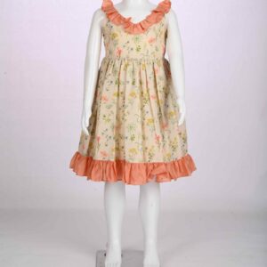 floral dress with peach frill