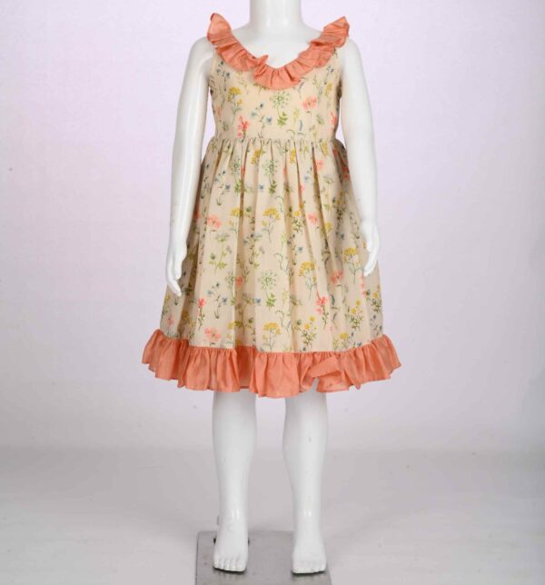 floral dress with peach frill