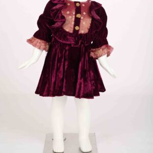 wine frock with brocade yoke