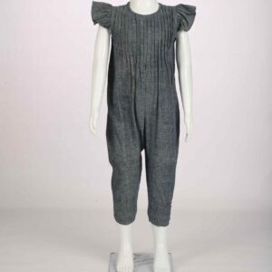 dark grey pin tucks jump suits