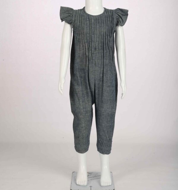 dark grey pin tucks jump suits