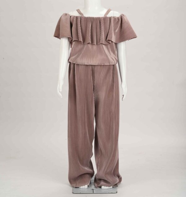 mauve knife pleated co-ord set