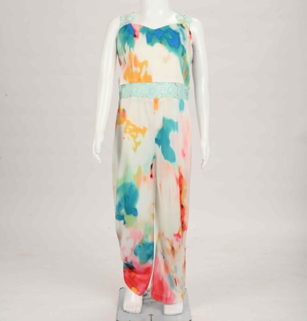 marbling print jump suits